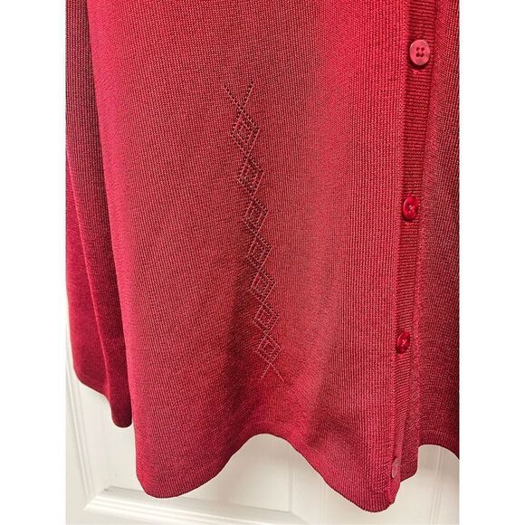 Caslon Burgundy Knit Cardigan Sweater sz 3X NWOT - Picture 2 of 8